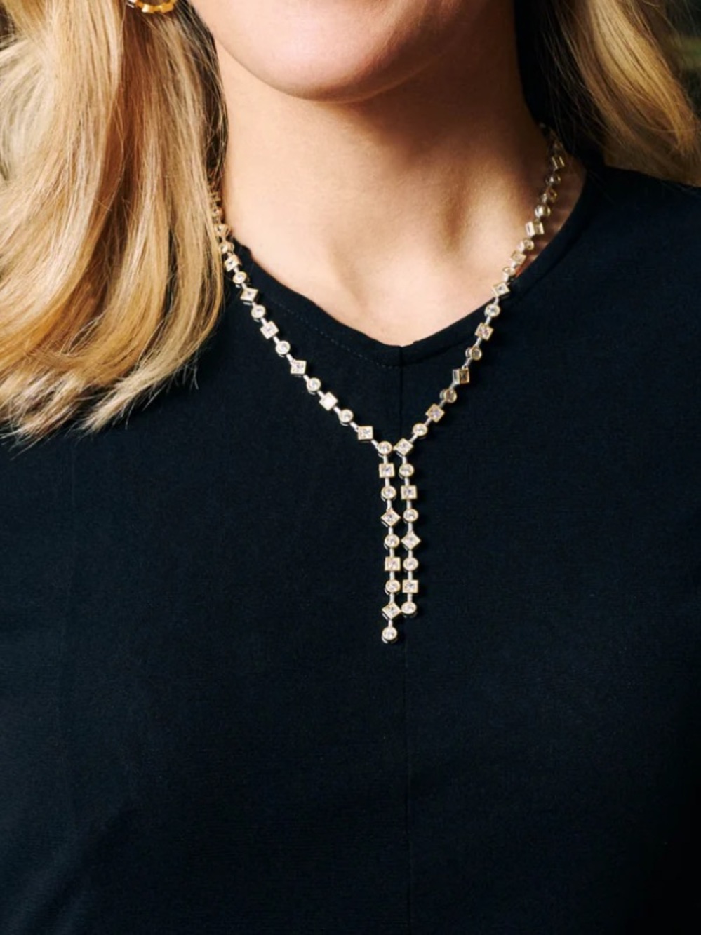 Freida Rothman Midnight Mosaic Statement Y-Neck Necklace